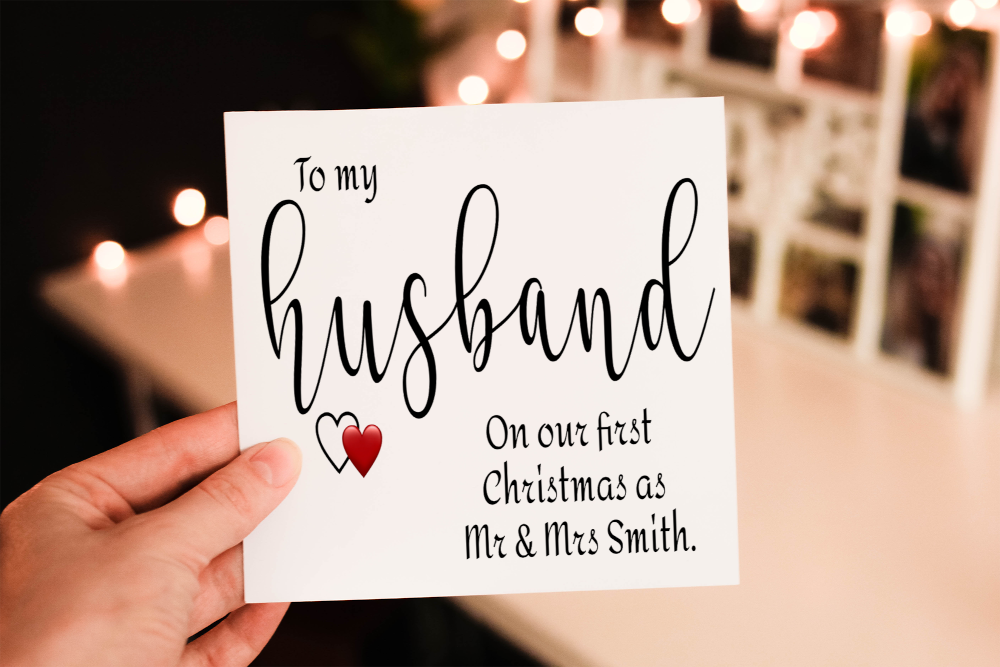 Husband 1st Christmas Together Card, Husband Christmas Card - Click Image to Close